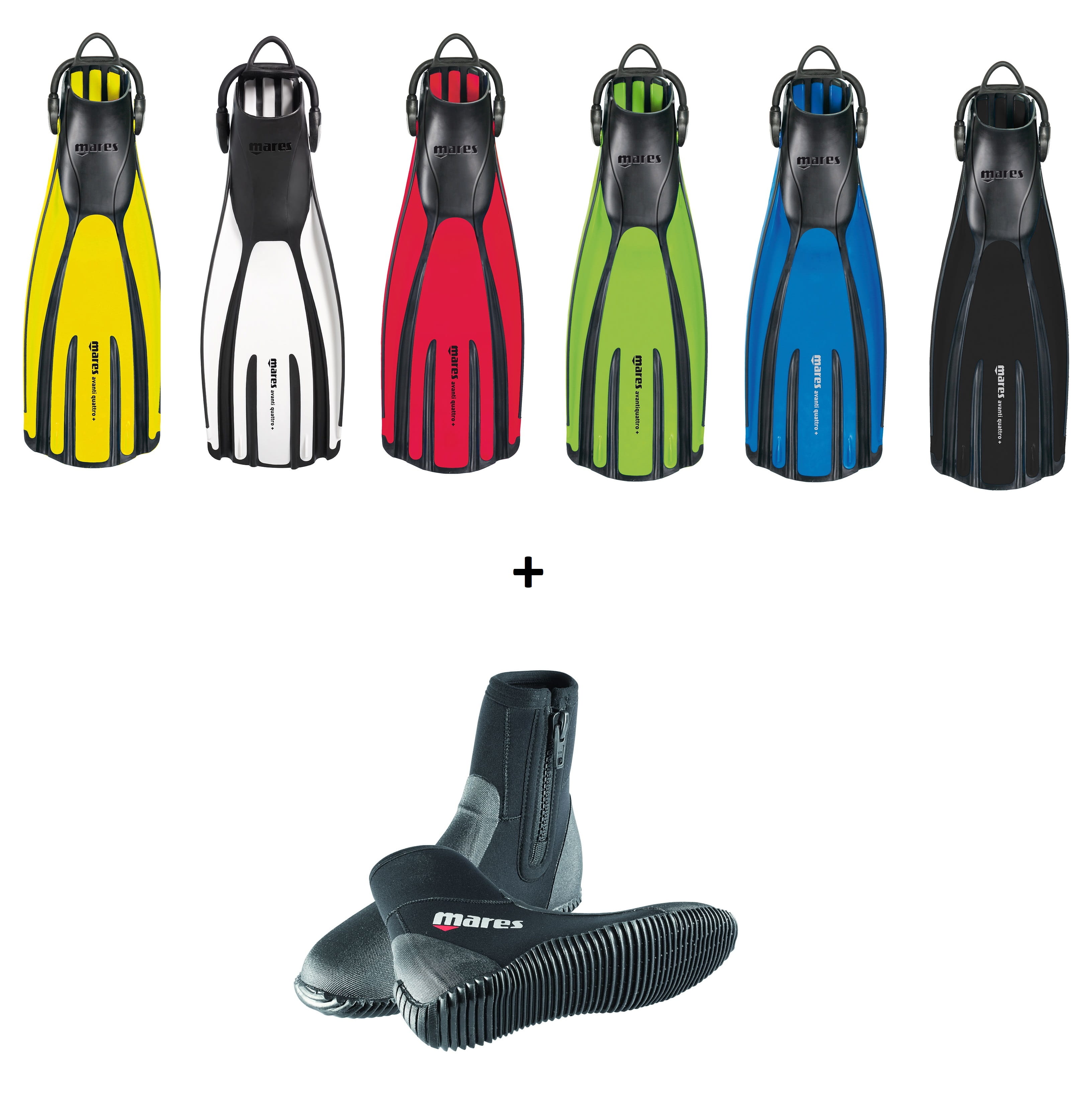 Mares Quattro+ Geräteflossen incl. Classic 5mm Tauchfüßlinge